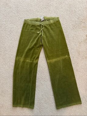 Juicy Couture Olive Green Velour Track Pants